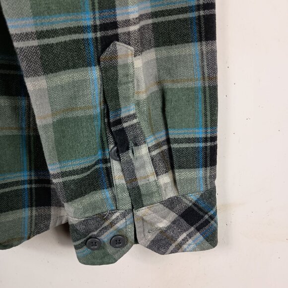 ONeill Mens Winslow Plaid Button Up Long Sleeve Shirt Size M Olive Green Shacket - Picture 8 of 8